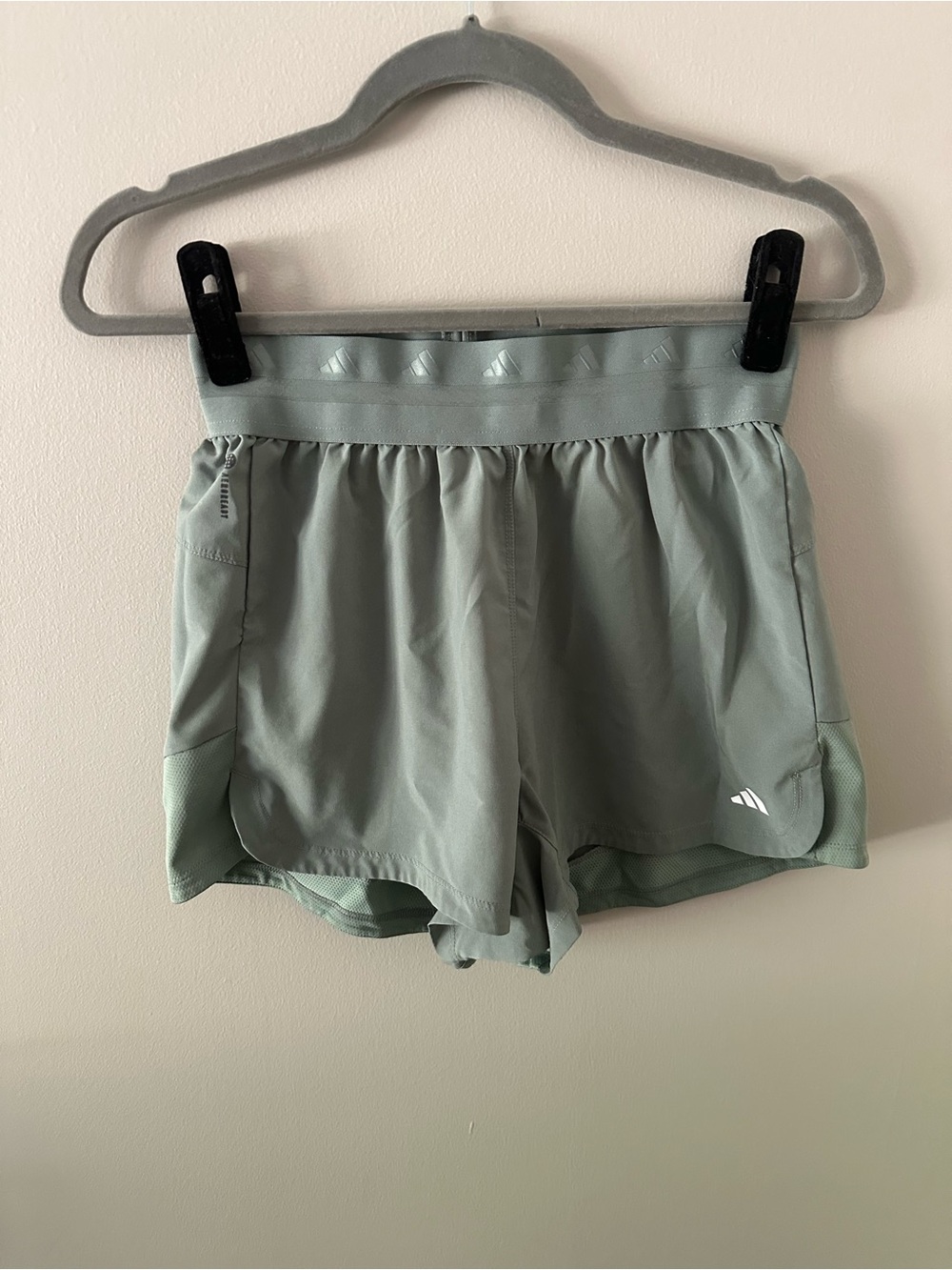 adidas Sage Green Athletic Running Shorts